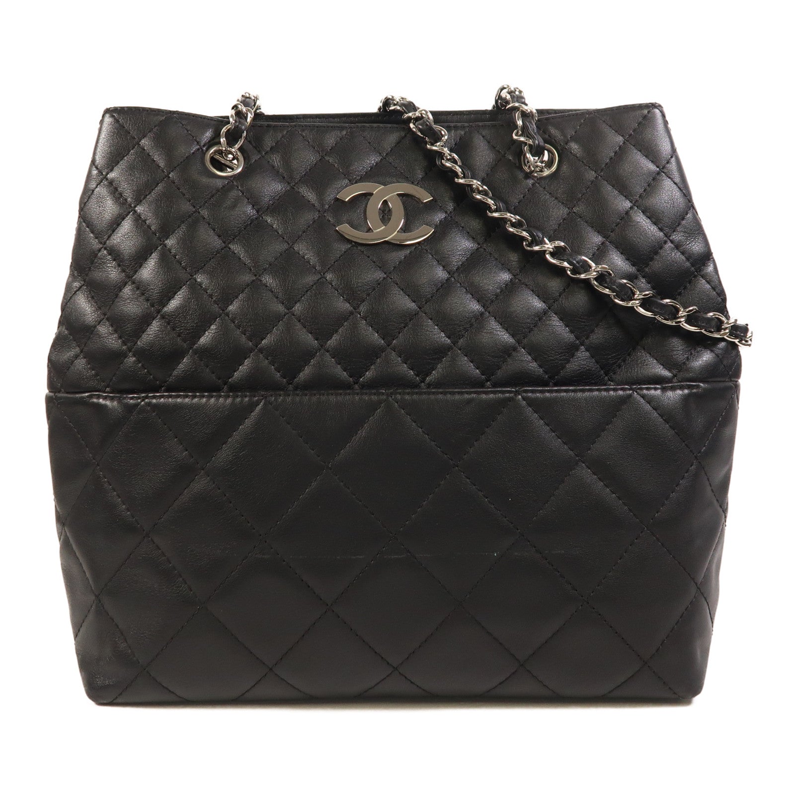 CHANEL 【激減優惠】牛皮皮革Chain Shoulder銀扣鏈帶肩背袋
