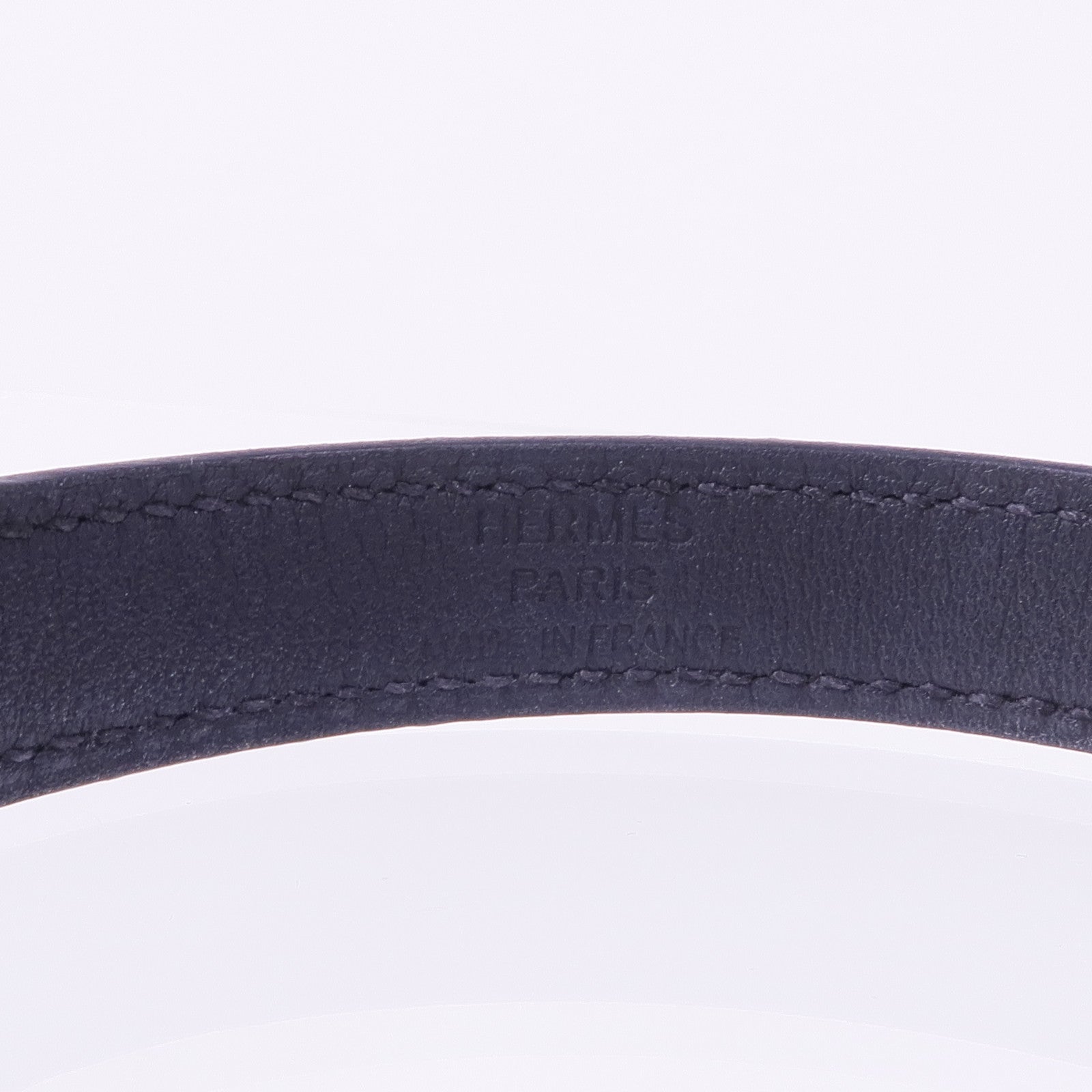 HERMES Swift皮革Kelly Double Tour Bracelet銀扣手帶Noir