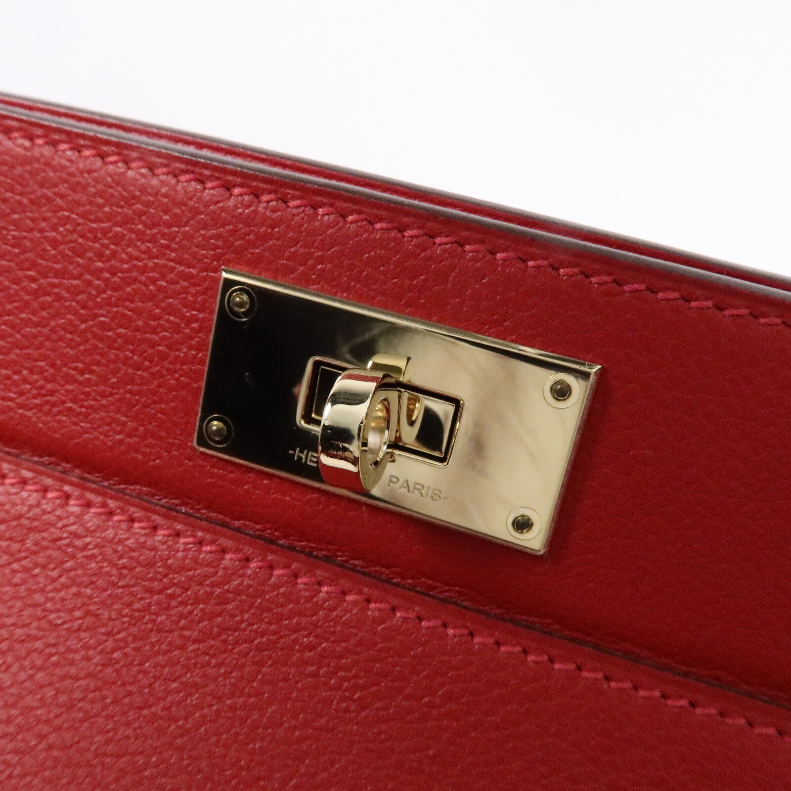 HERMES Evercolor皮革Tool Box 20手挽肩背兩用袋Rouge Casaque