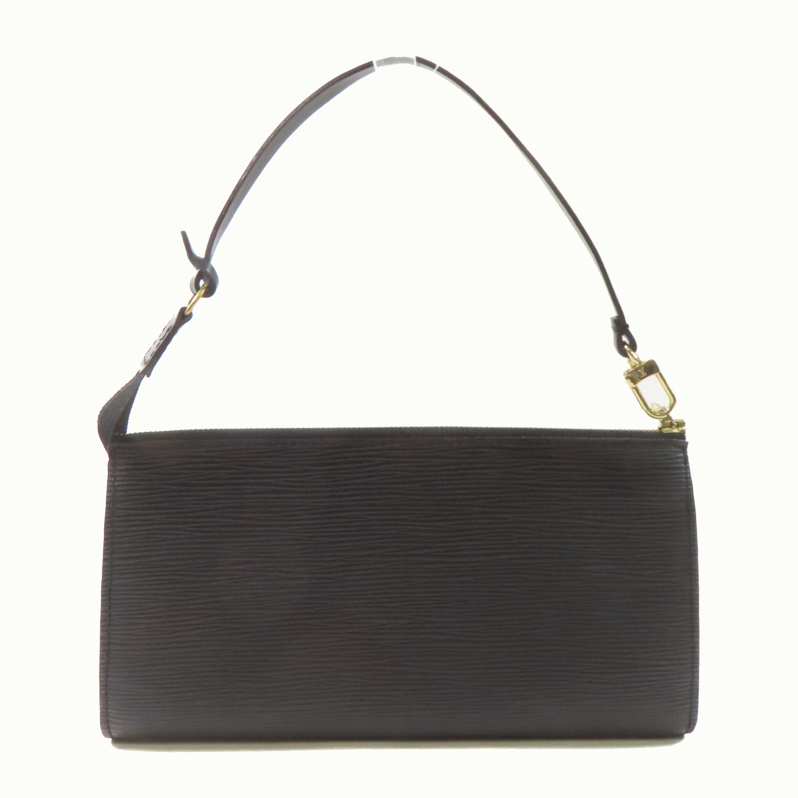 LOUIS VUITTON Epi Pochette Accessories金扣手挽袋黑色