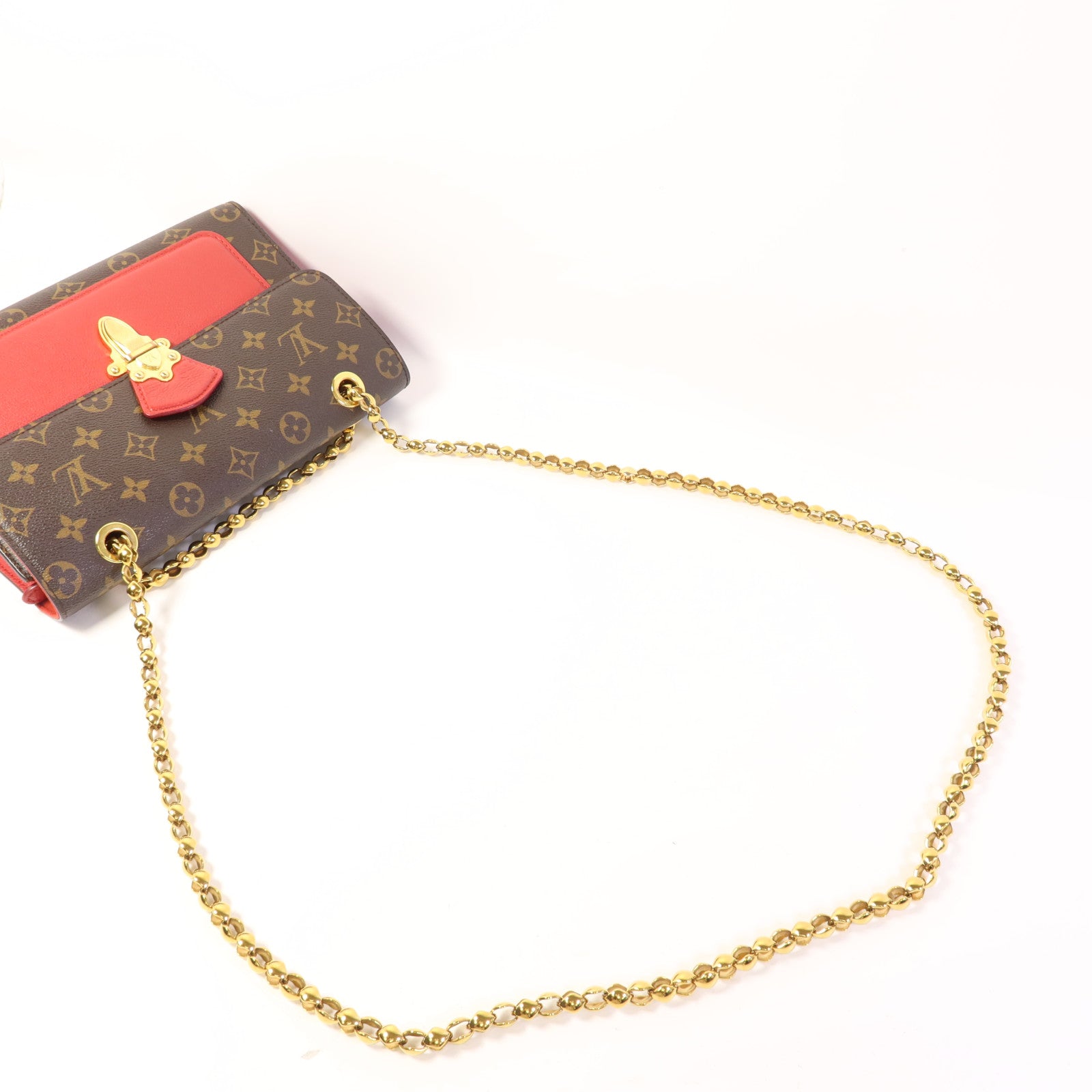 LOUIS VUITTON Monogram Victoire金扣鏈帶肩背袋