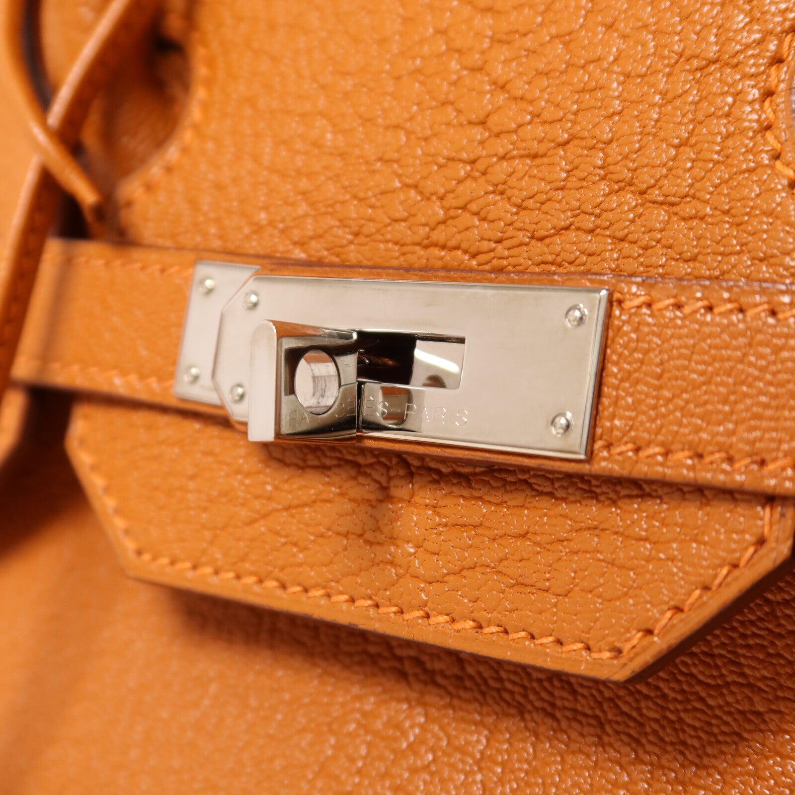 HERMES Chevre皮革Birkin 32 Hac手挽袋Orange