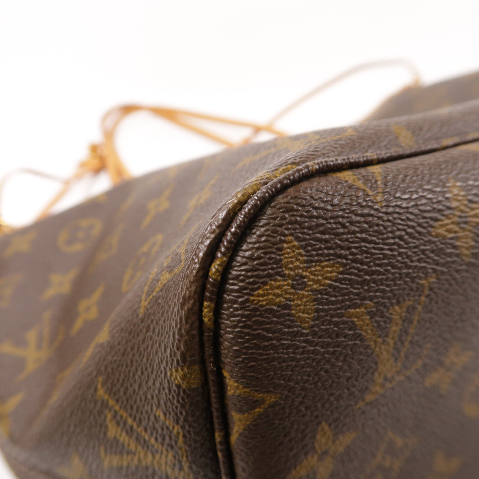 LOUIS VUITTON Monogram Neverfull MM金扣手挽袋