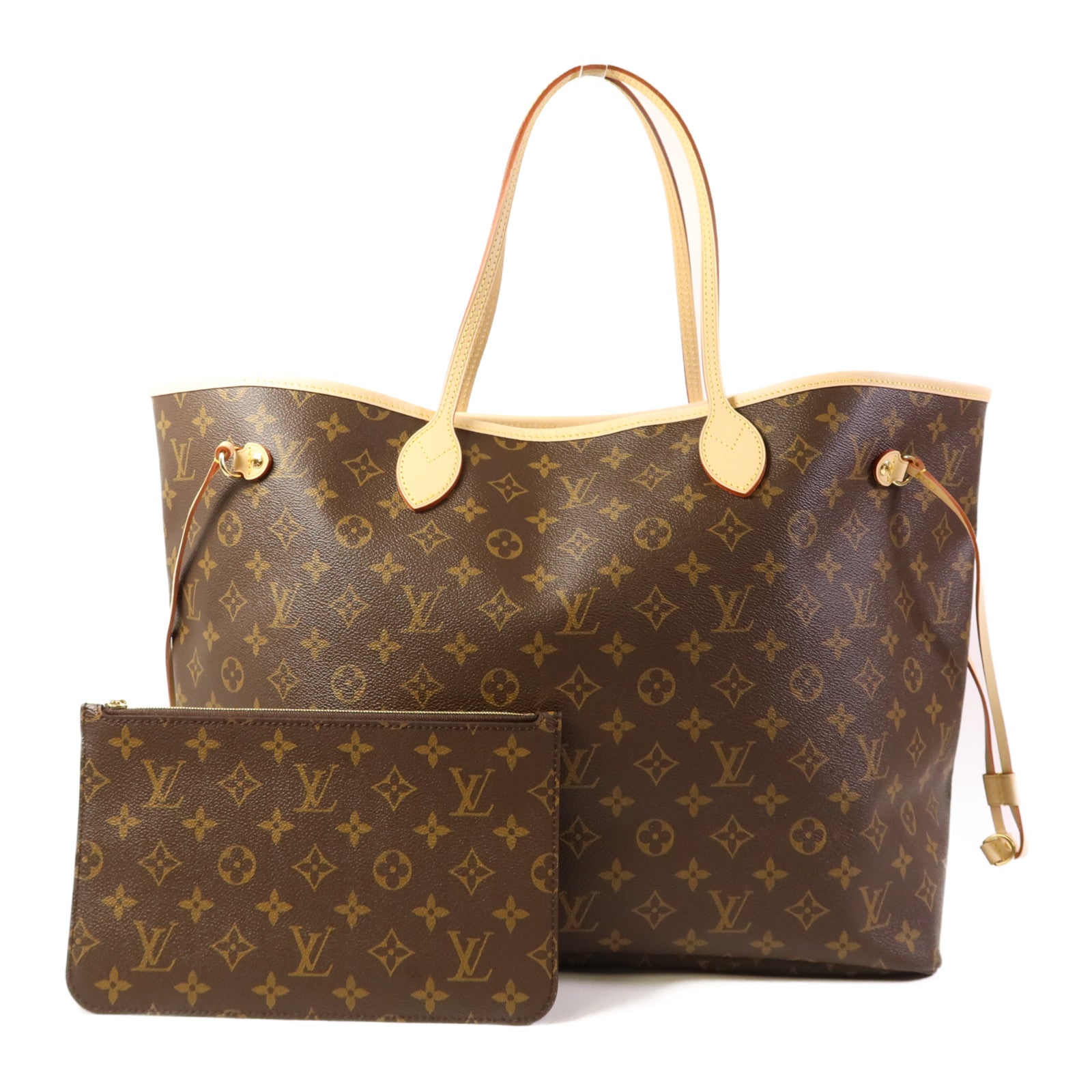 LOUIS VUITTON Monogram Neverfull GM金扣手挽袋