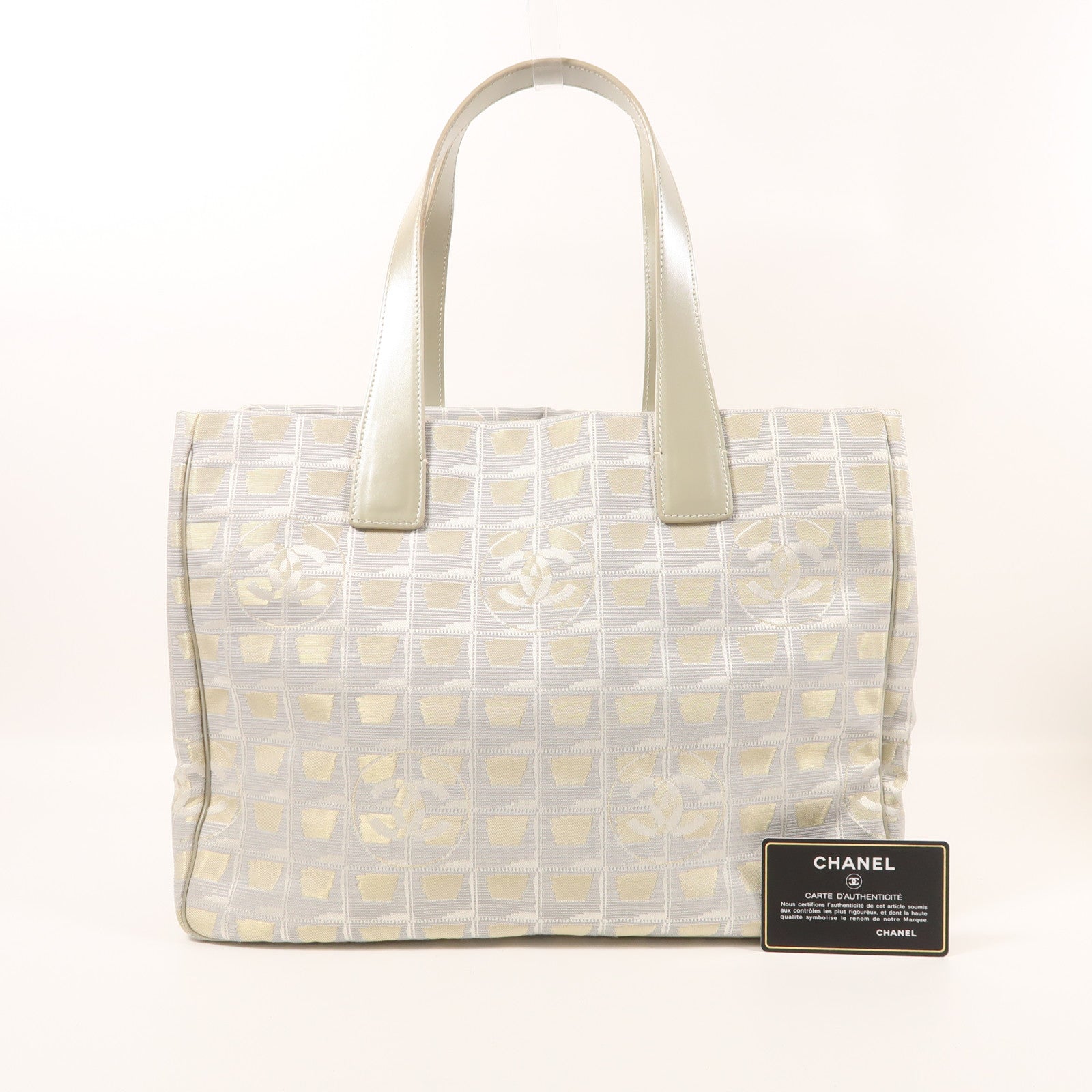 CHANEL 尼龍Tote Bag銀扣手挽袋