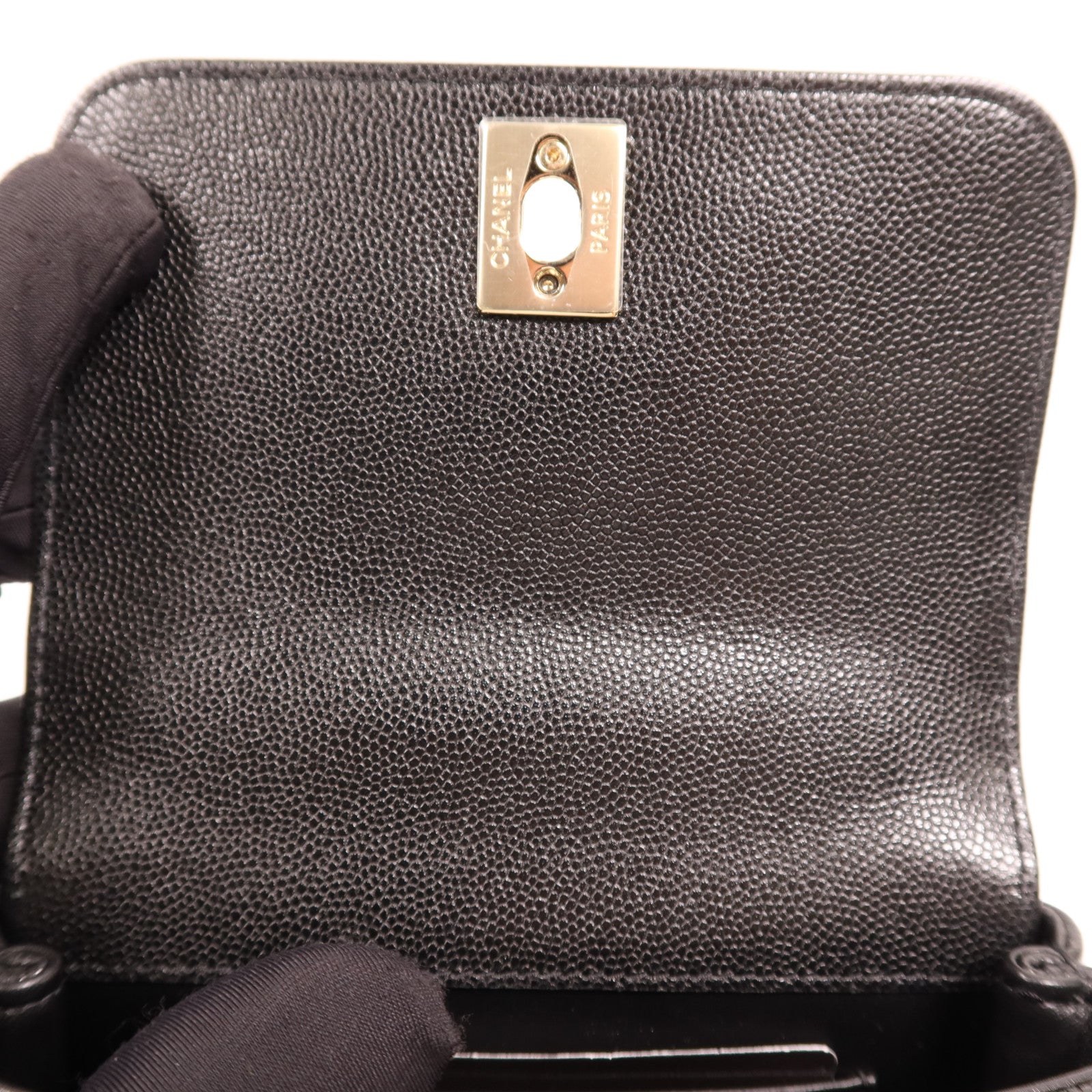 CHANEL 牛皮皮革Mirco Coco Handle金扣鏈帶肩背袋