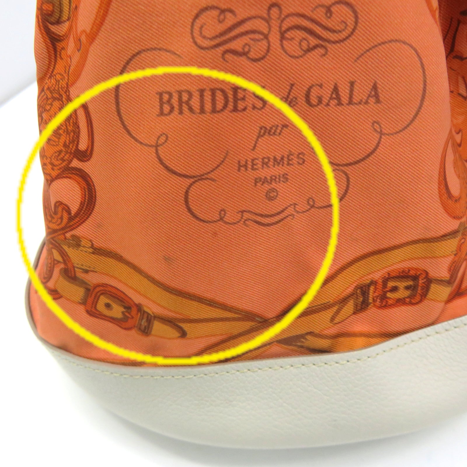 HERMES 丝质/Evercolour皮革Brides De Gala Shoulder Bag肩背袋Blush/Gris Perlel橙色/米白色