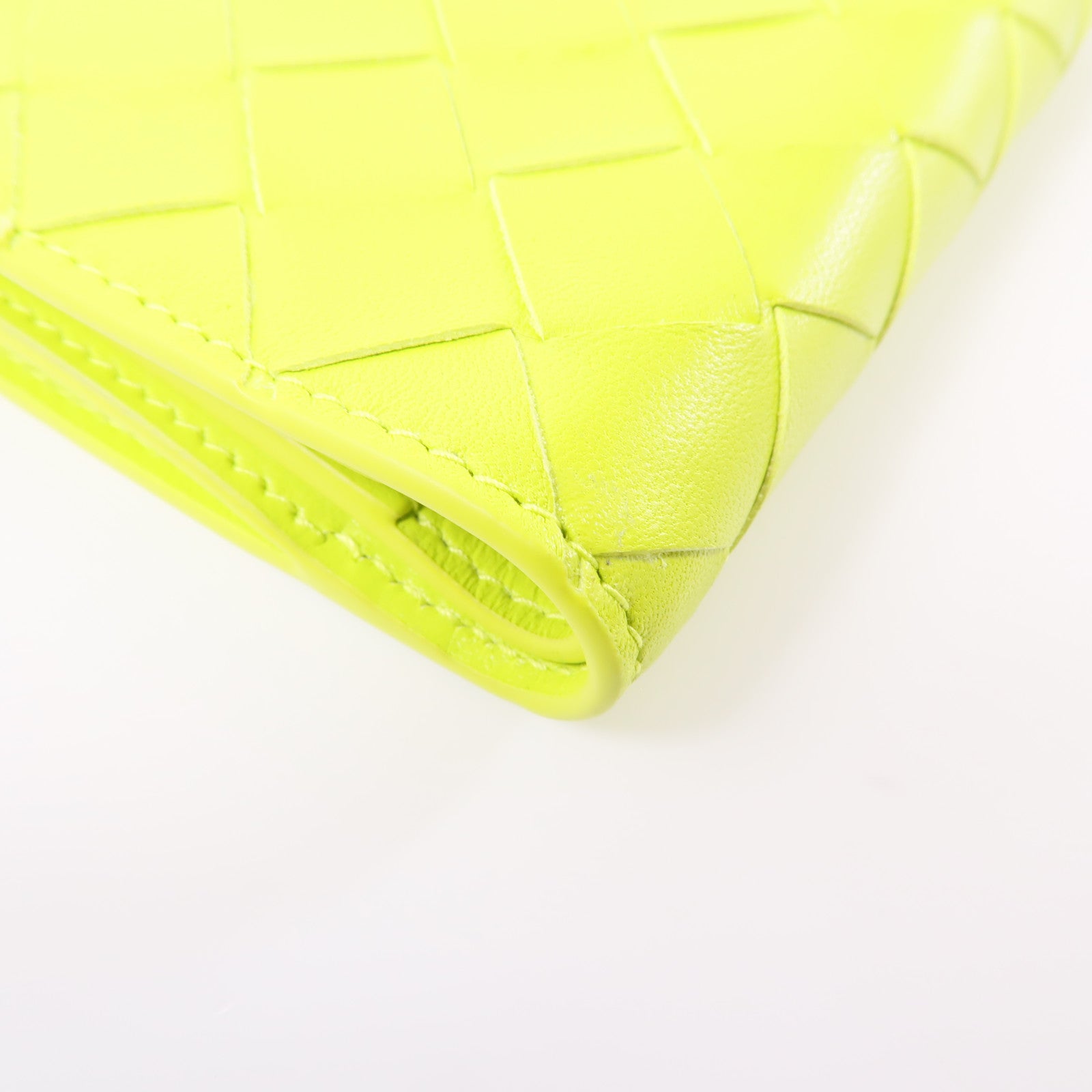 BOTTEGA VENETA 織紋皮革Wallet金扣錢包黃色