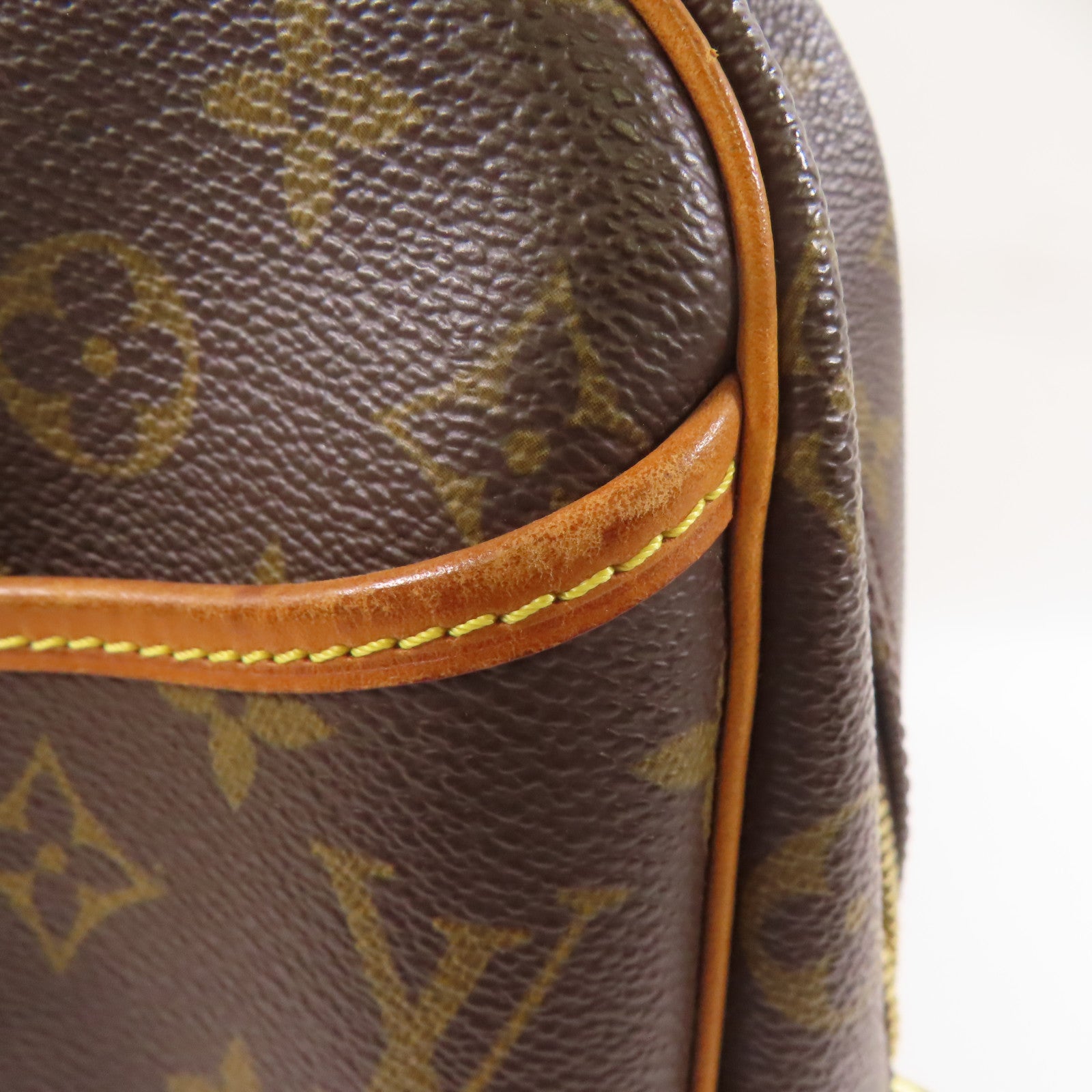 LOUIS VUITTON Monogram Trouville金扣手挽袋棕色