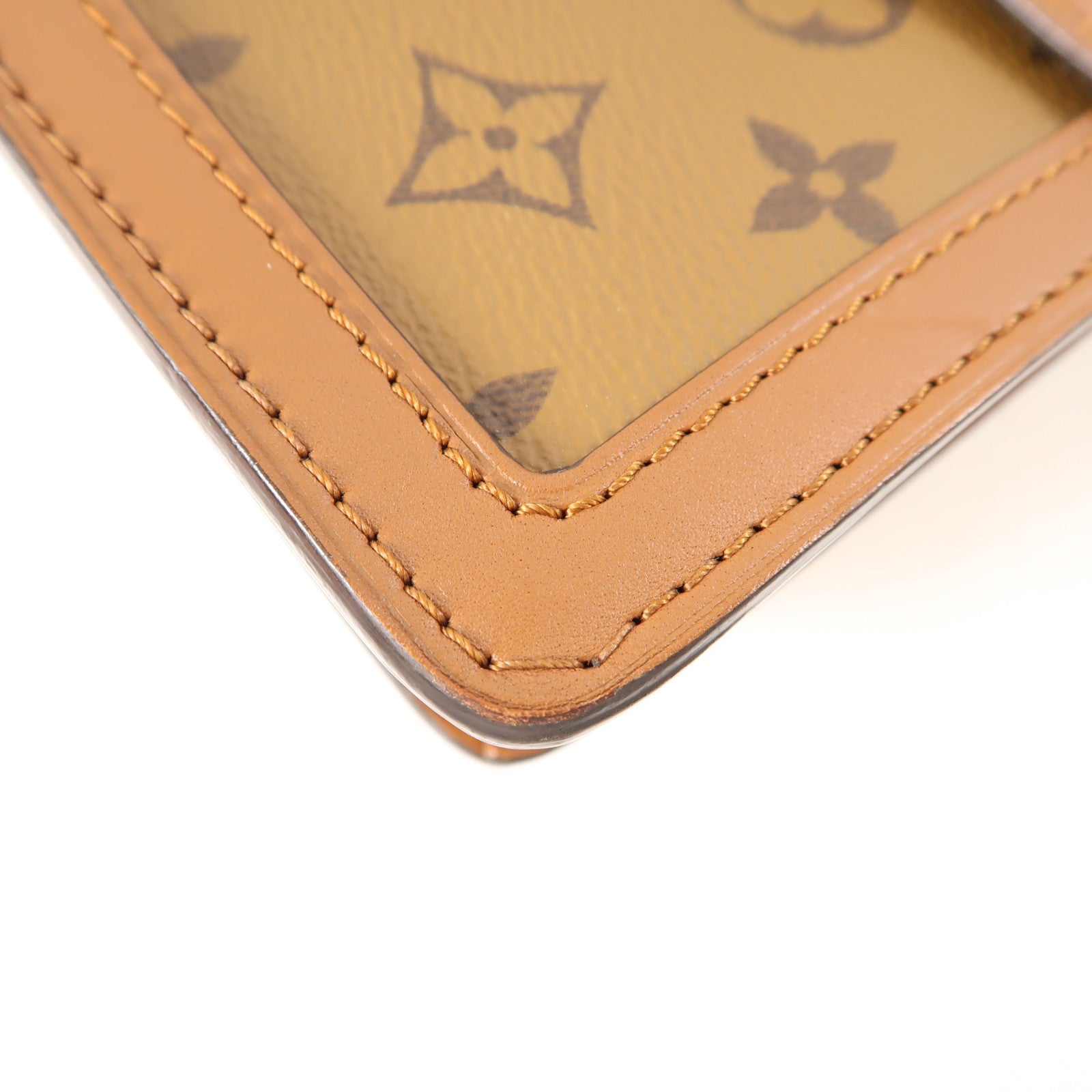 LOUIS VUITTON Monogram/Monogram Reverse Dauphine MM金扣手挽肩背兩用袋棕色