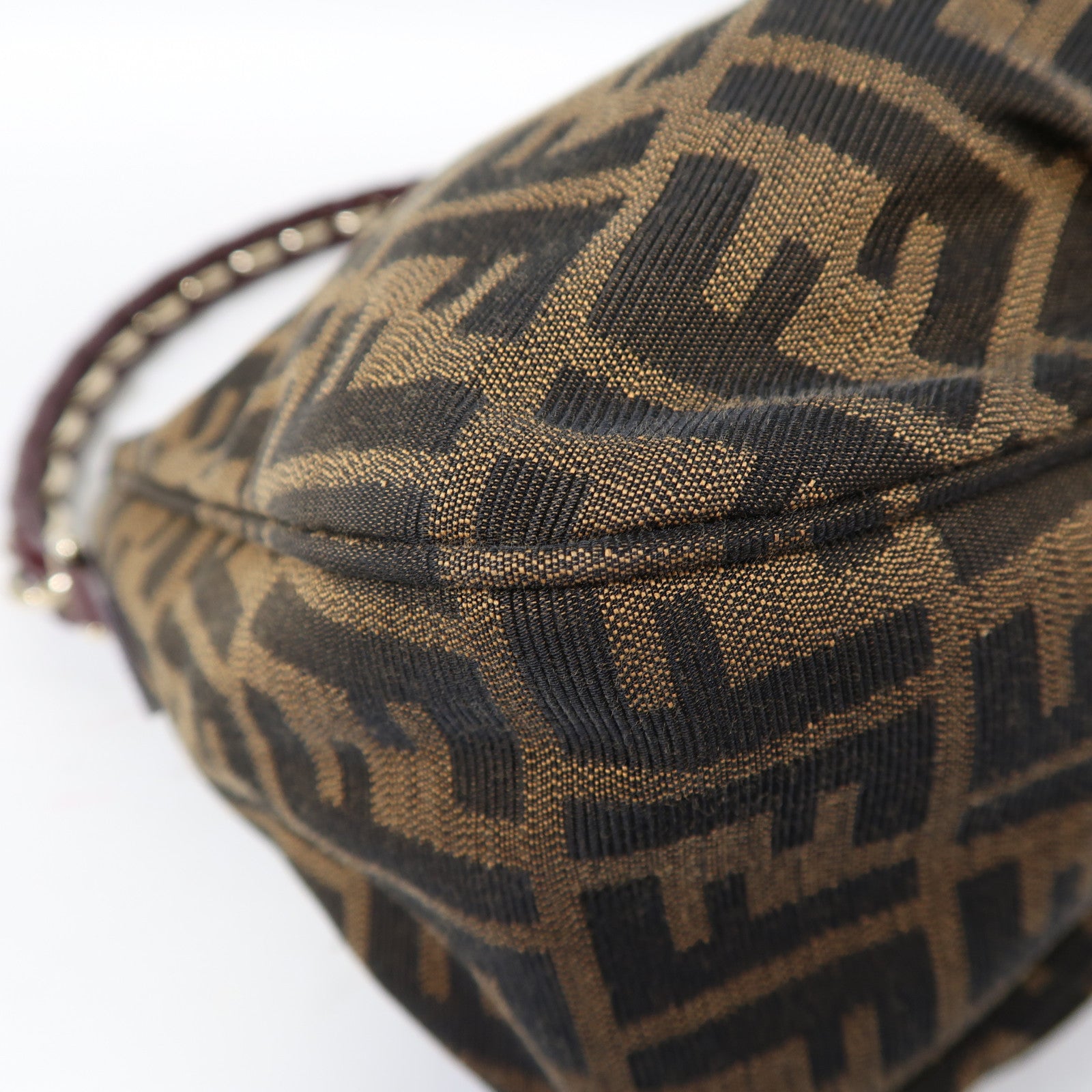 FENDI 帆布Shoulder Bag金扣肩背袋啡色