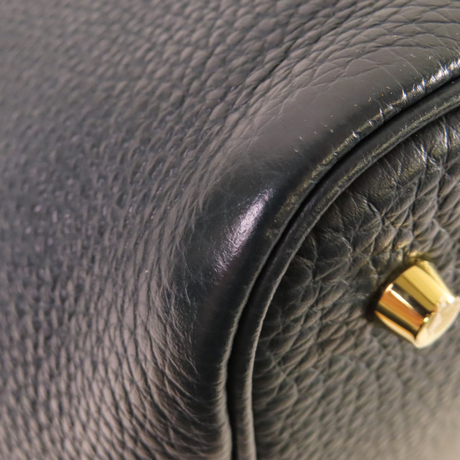 HERMES 【激減優惠】Clemence皮革Picotin MM Tote Bag金扣手挽袋深綠色
