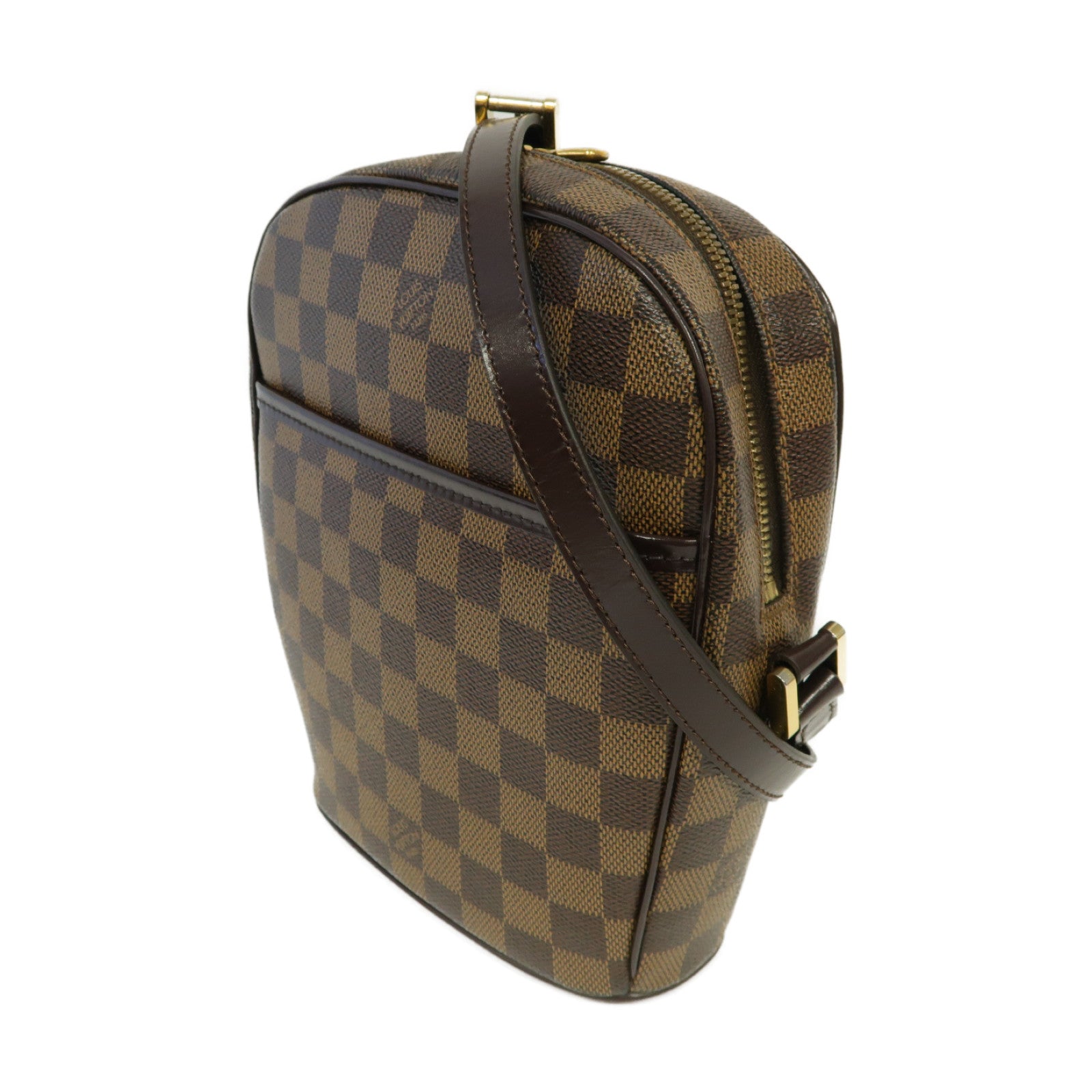 LOUIS VUITTON Damier Ipanema PM金扣肩背袋棕色