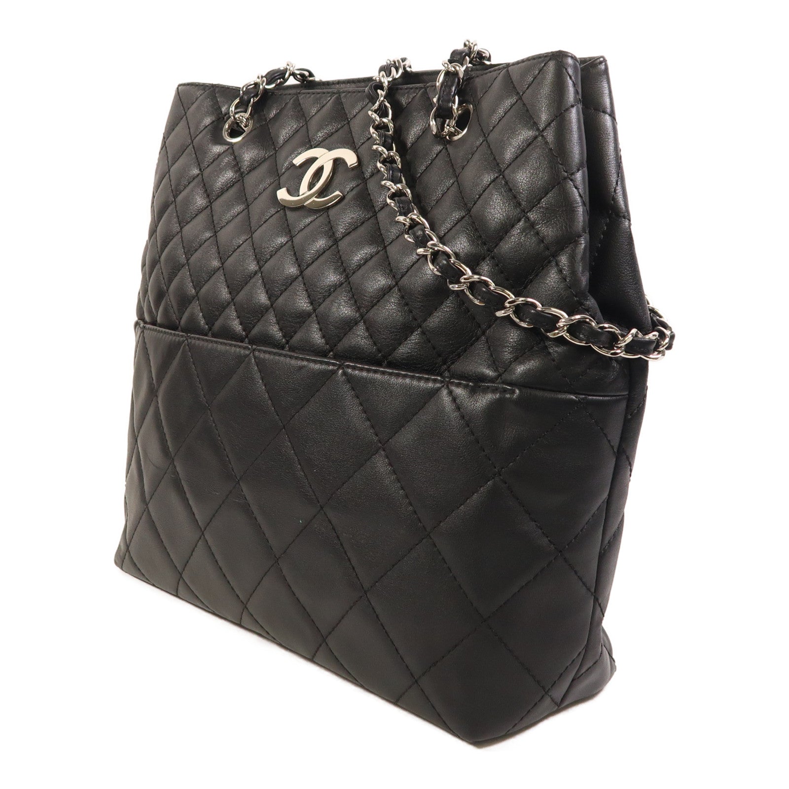 CHANEL 【激減優惠】牛皮皮革Chain Shoulder銀扣鏈帶肩背袋