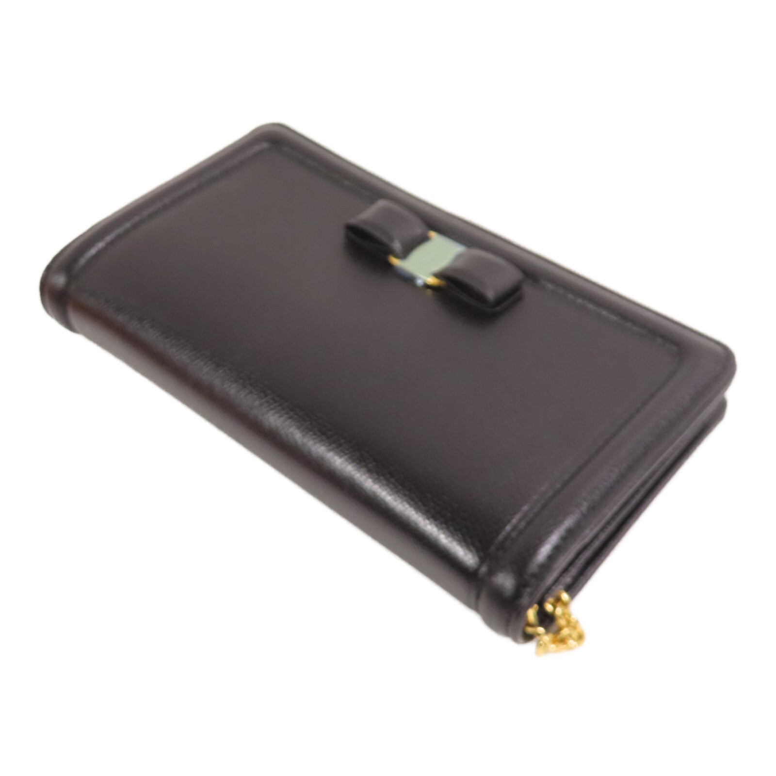 Salvatore Ferragamo 牛皮皮革Wallet On Chain金扣鏈帶肩背袋