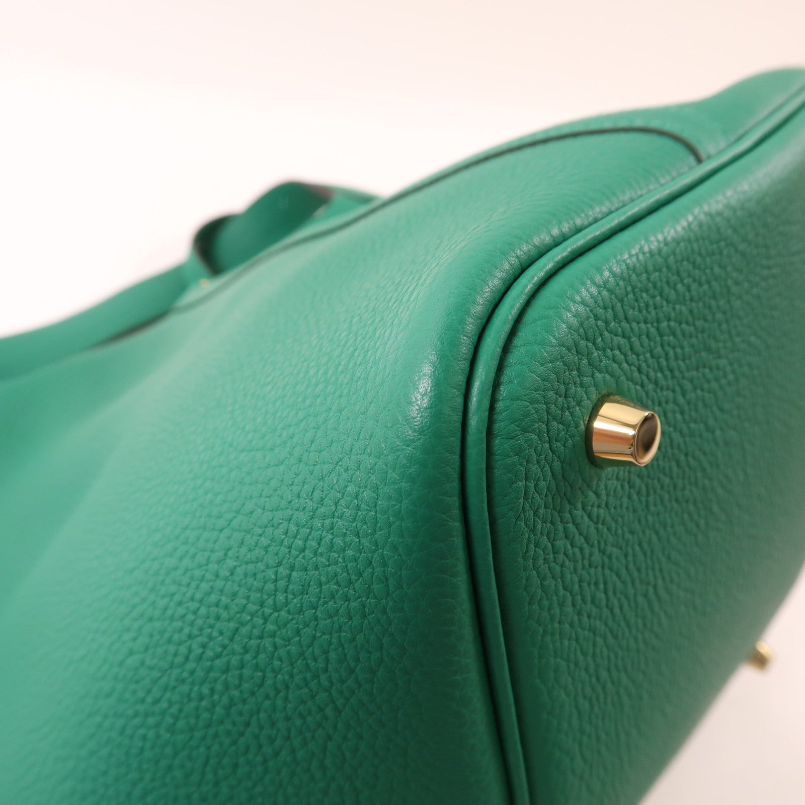 HERMES Clemence皮革Picotin18金扣手挽袋vert vertigo