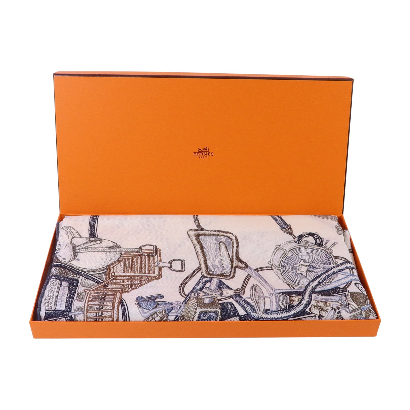 HERMES 羊絨/絲質Mors A Jouets Bandana Shawl 140絲巾