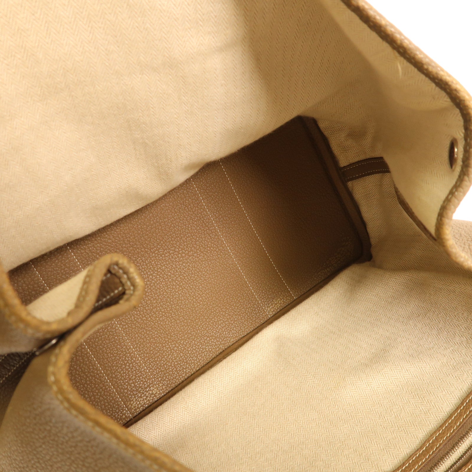HERMES Negonda皮革Garden Party PM銀扣手挽袋Etoupe
