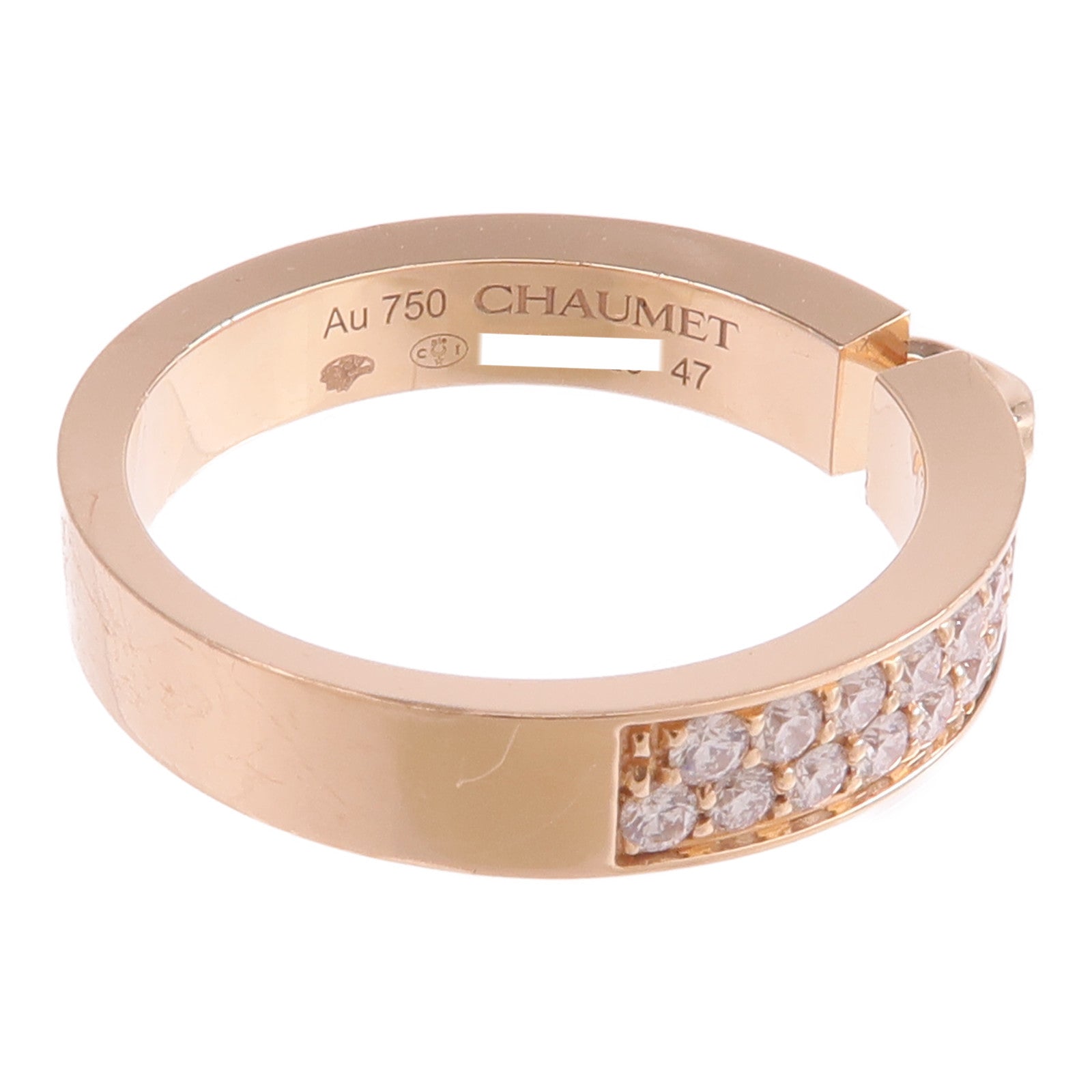 Chaumet 18K玫瑰金Liens Evidence Ring鑽石戒指Chaumet#47/US#4.25
