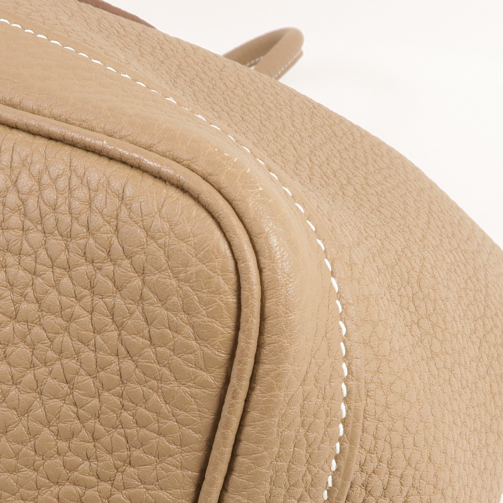 HERMES Negonda皮革Garden Party PM銀扣手挽袋Etoupe