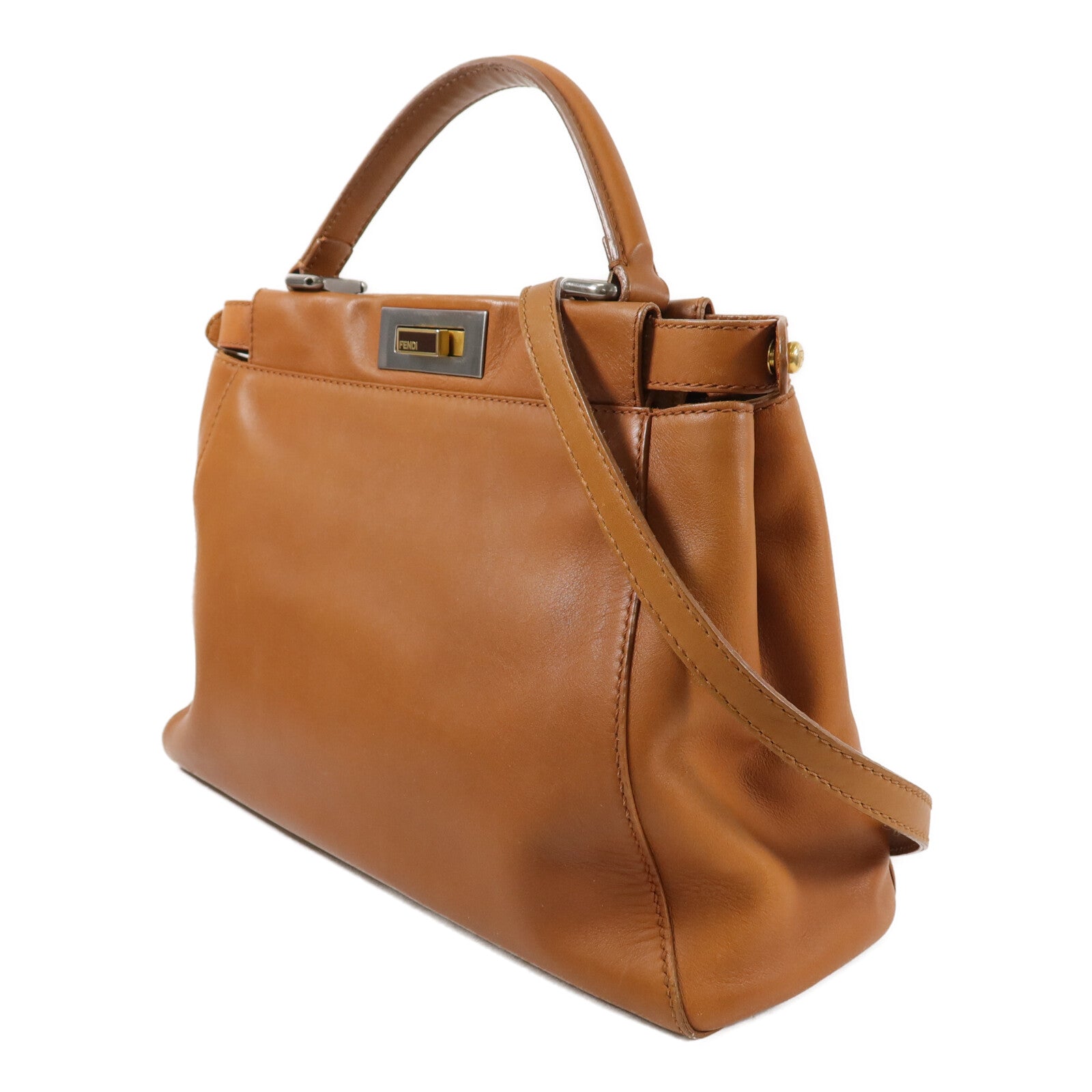 FENDI 牛皮皮革Peekaboo Regular手挽肩背兩用袋