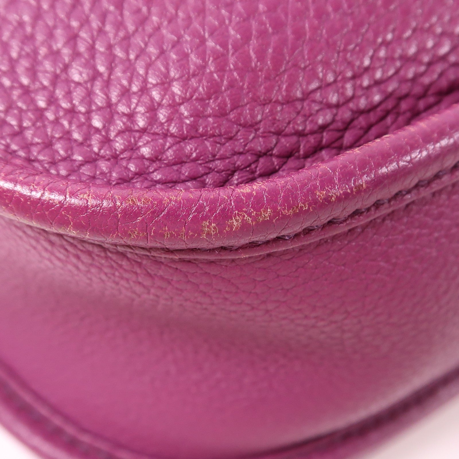 HERMES Clemence皮革Evelyne PM金扣肩背袋Anemone海葵紫色