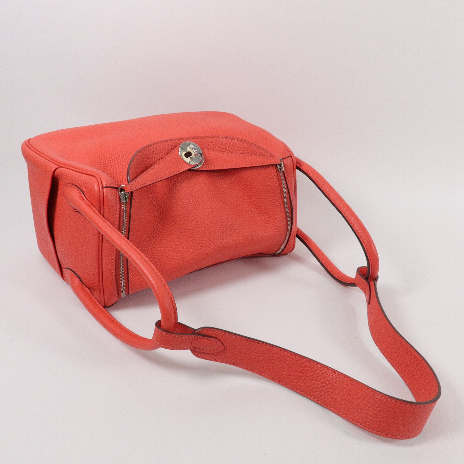 HERMES Clemence皮革Lindy 26手挽肩背兩用袋Rose Jaipur