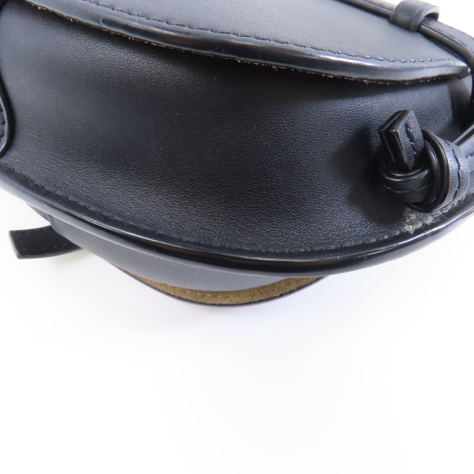 LOEWE 牛皮皮革Mini Gate金扣肩背袋黑色