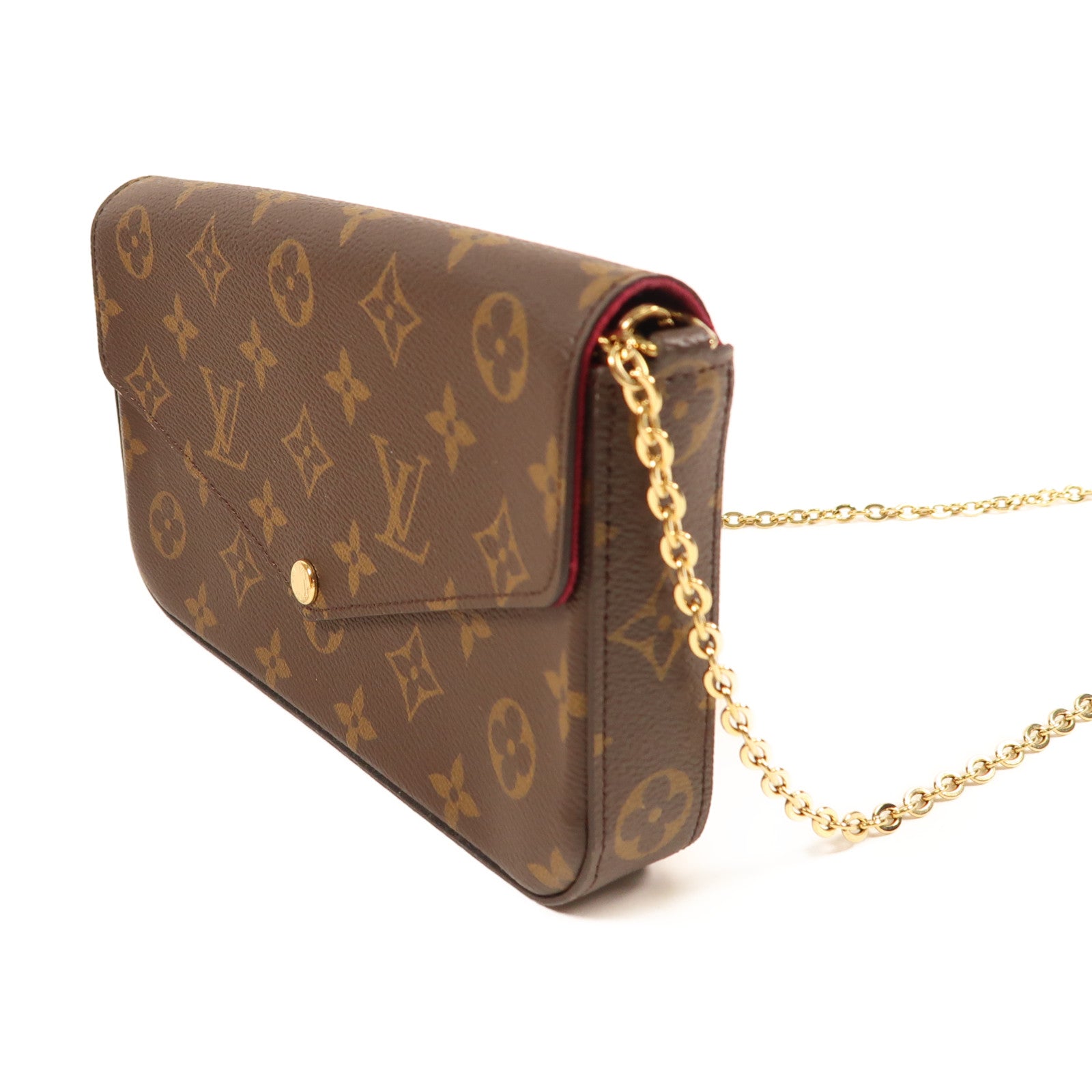 LOUIS VUITTON Monogram Pochette Felicie金扣鏈帶肩背袋