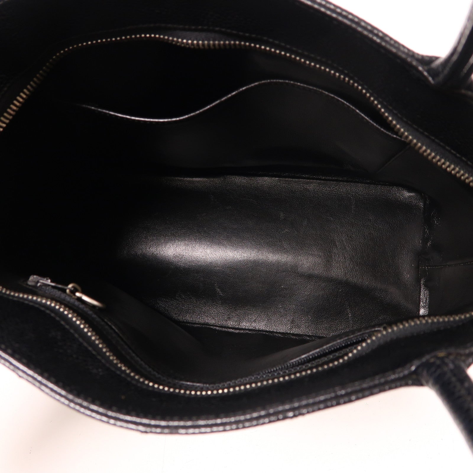 CHANEL 牛皮皮革Tote Bag銀扣手挽袋