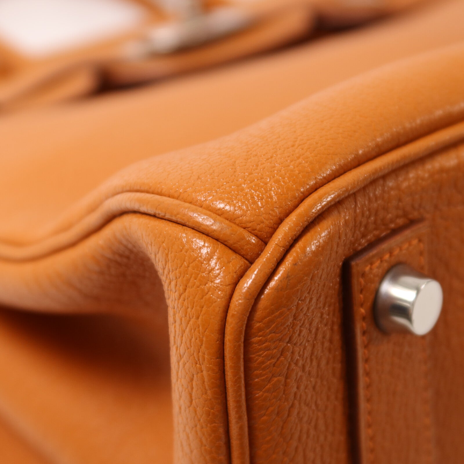 HERMES Chevre皮革Birkin 32 Hac手挽袋Orange