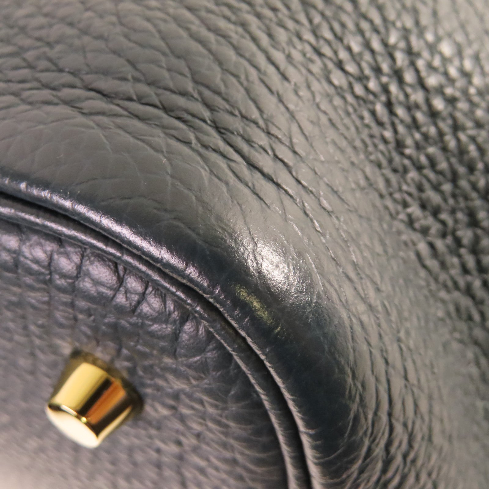 HERMES 【激減優惠】Clemence皮革Picotin MM Tote Bag金扣手挽袋深綠色