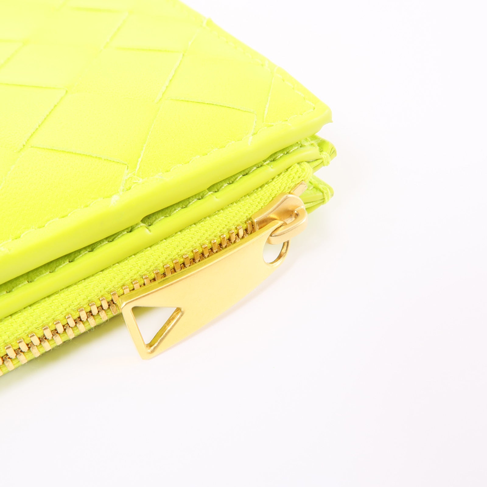 BOTTEGA VENETA 織紋皮革Wallet金扣錢包黃色