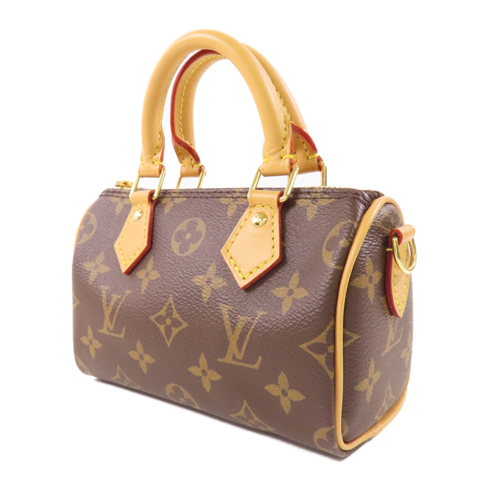 LOUIS VUITTON Monogram Nano Speedy金扣手挽肩背兩用袋