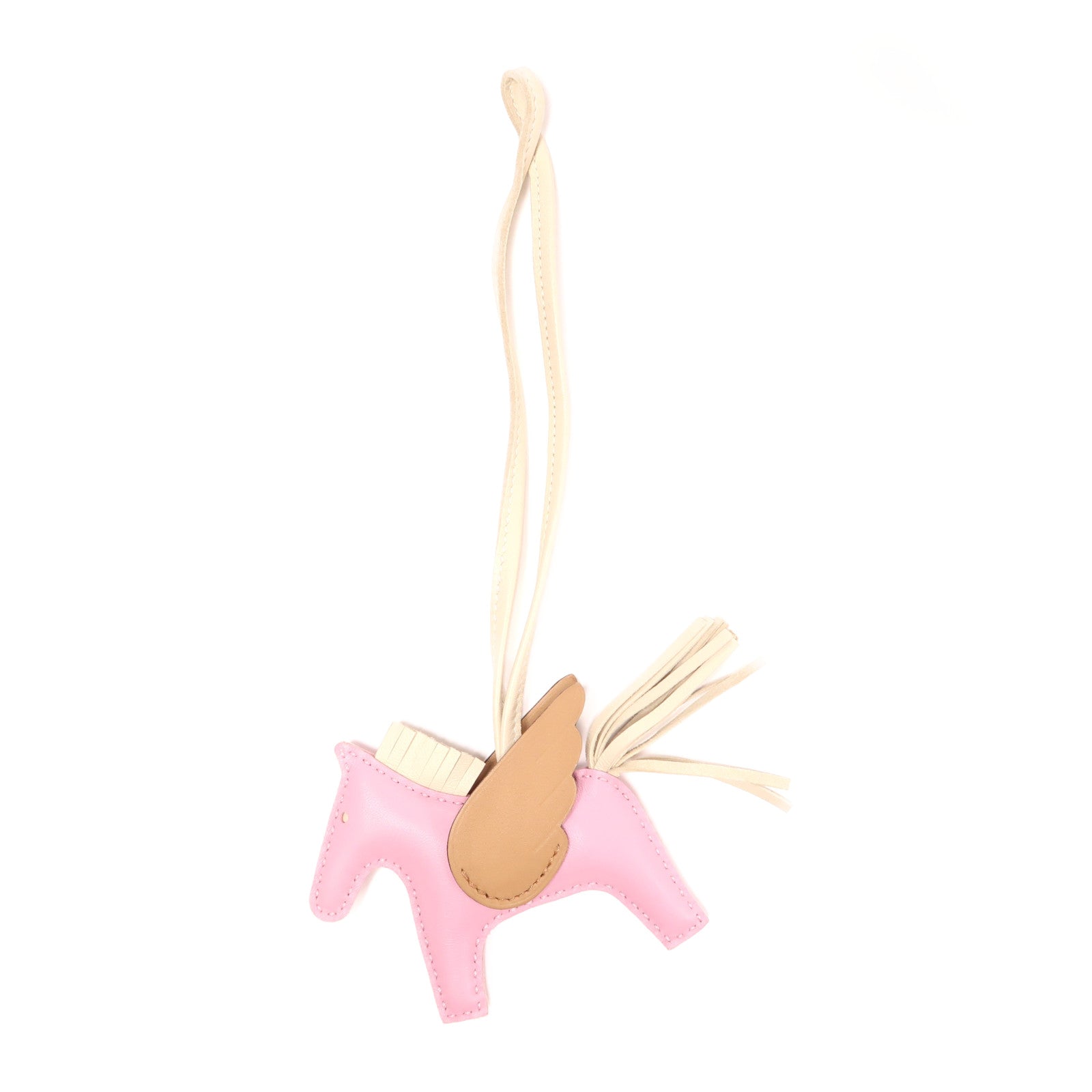 HERMES Milo皮革Rodeo Pegase PM掛飾Mauve Sylvestre