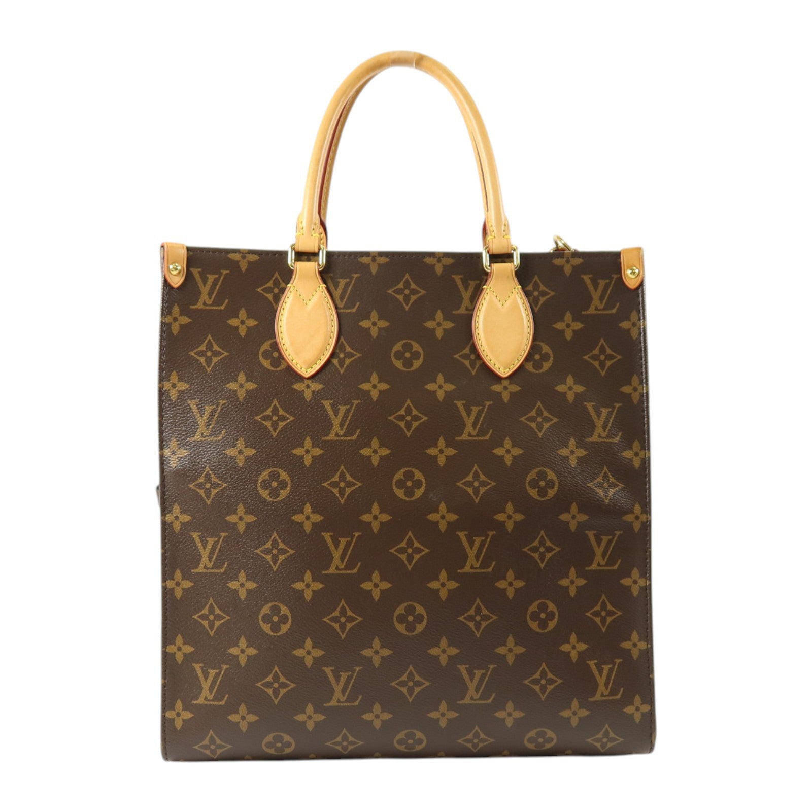 LOUIS VUITTON Monogram Sac Plat PM金扣手挽肩背兩用袋