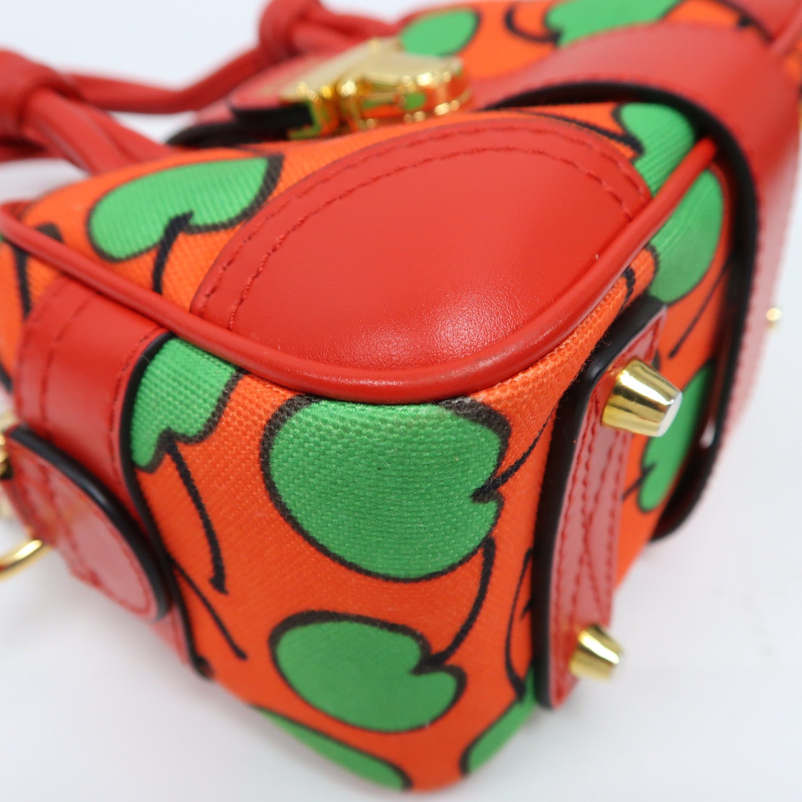 MOSCHINO 帆布Hand Bag金扣手挽肩背兩用袋紅色