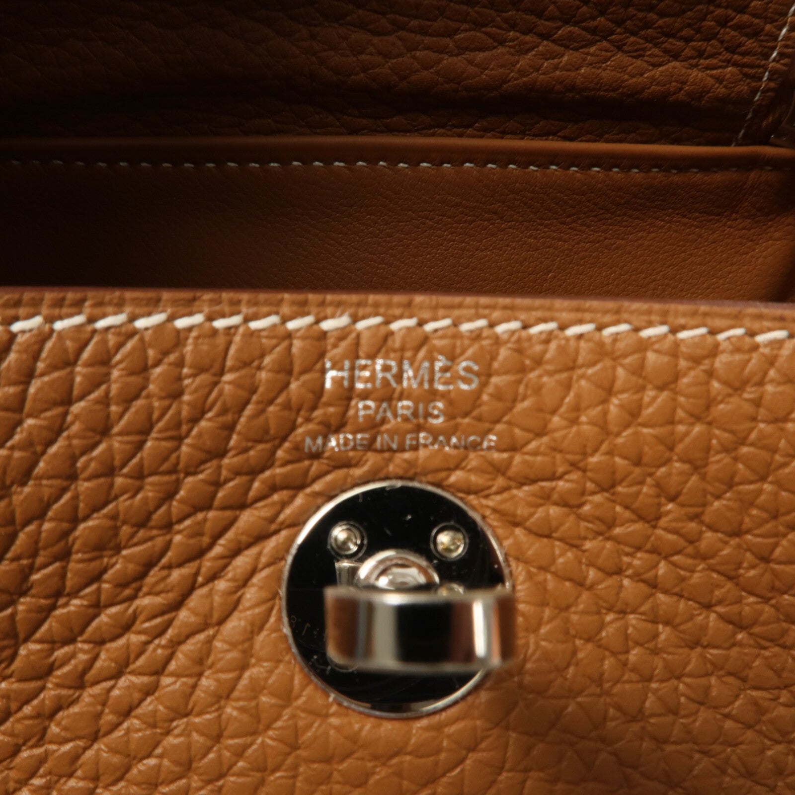 HERMES Clemence皮革Mini Lindy金扣手挽肩背兩用袋Gold