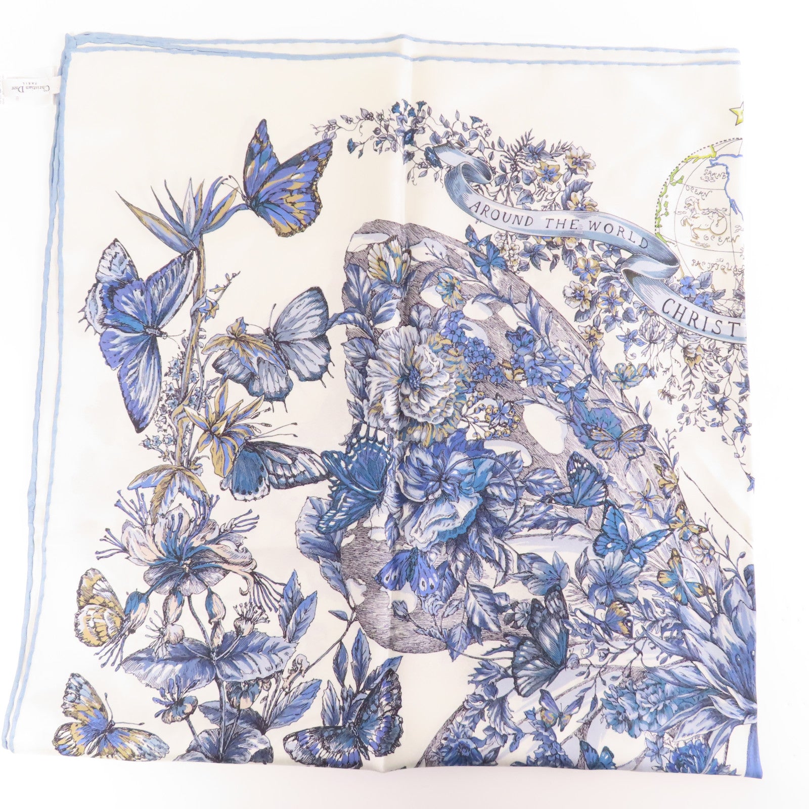 Dior 絲質Scarf絲巾藍色/白色