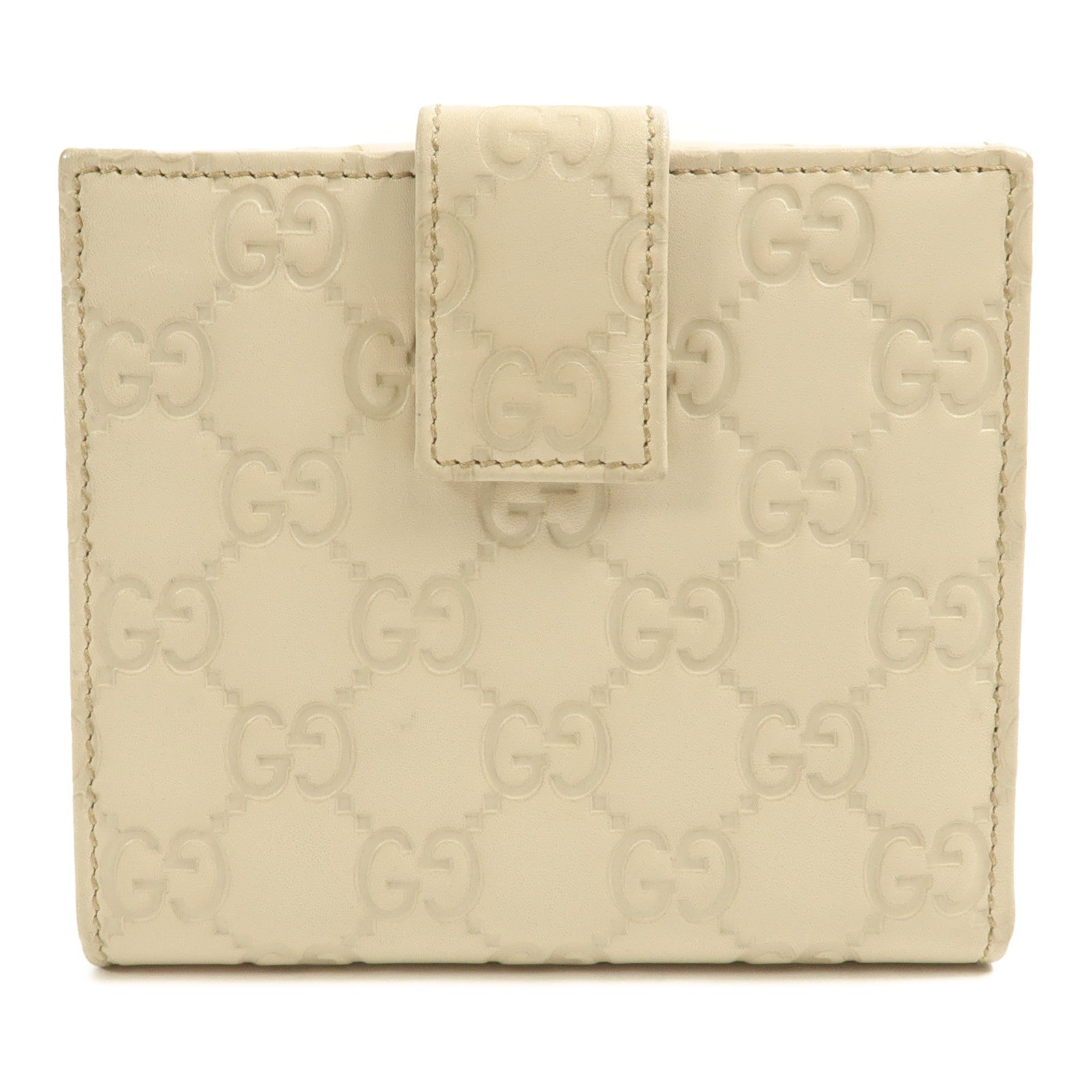 GUCCI 牛皮皮革Wallet金扣折疊錢包