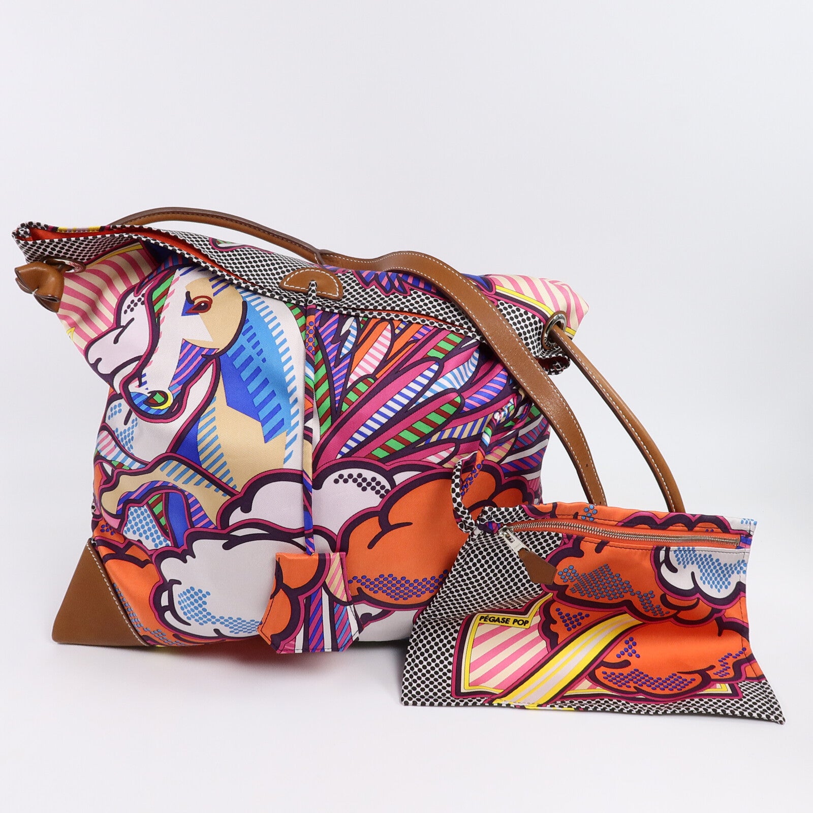 HERMES 絲質Silk City 33肩背袋