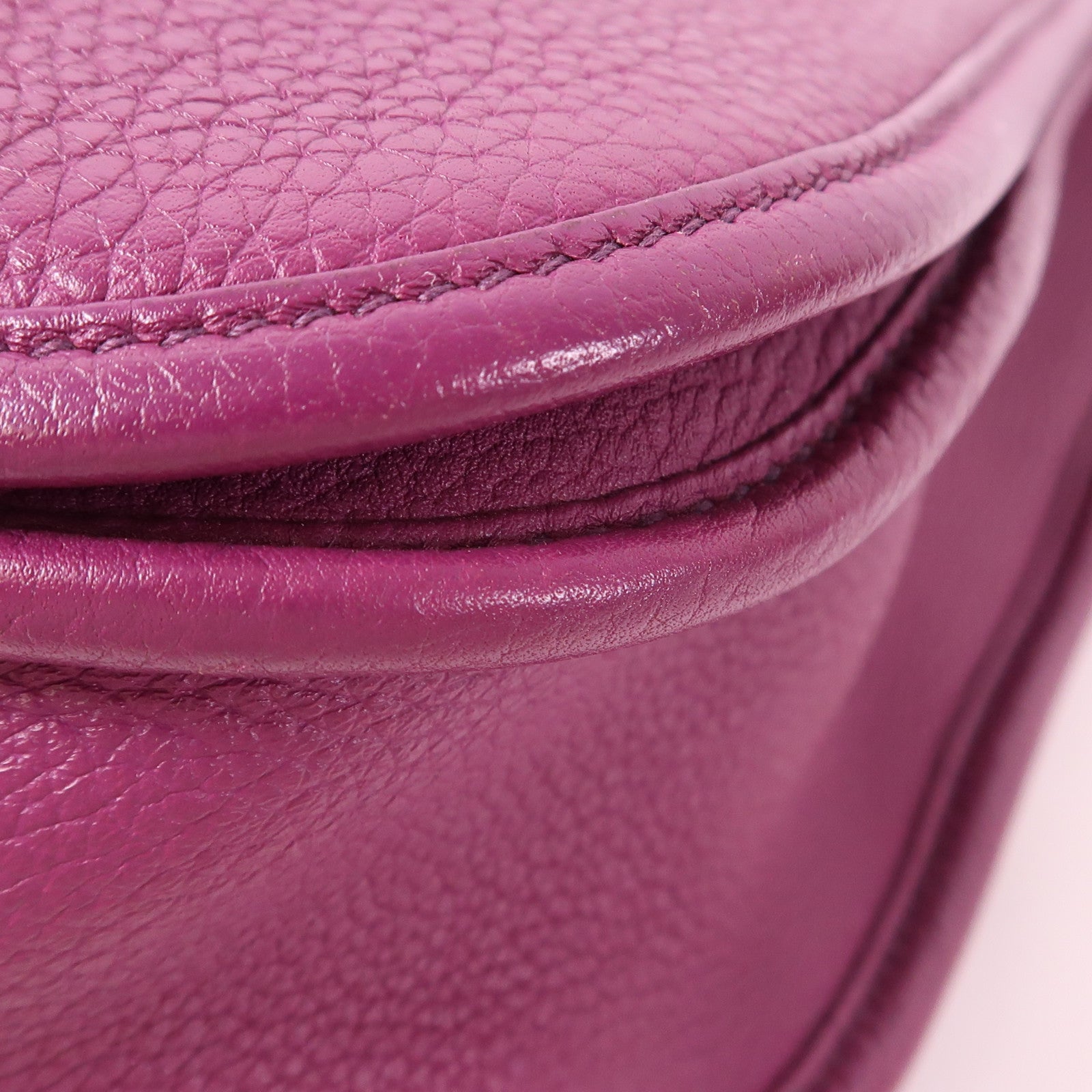 HERMES Clemence皮革Evelyne PM金扣肩背袋Anemone海葵紫色