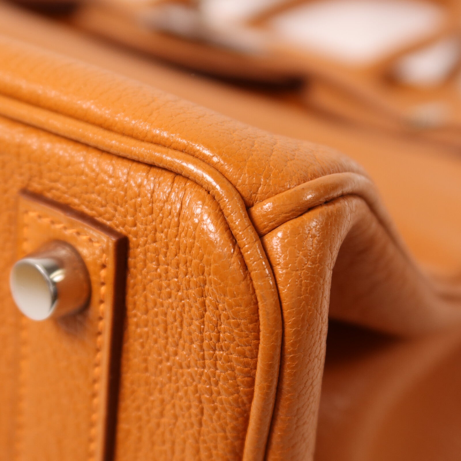 HERMES Chevre皮革Birkin 32 Hac手挽袋Orange
