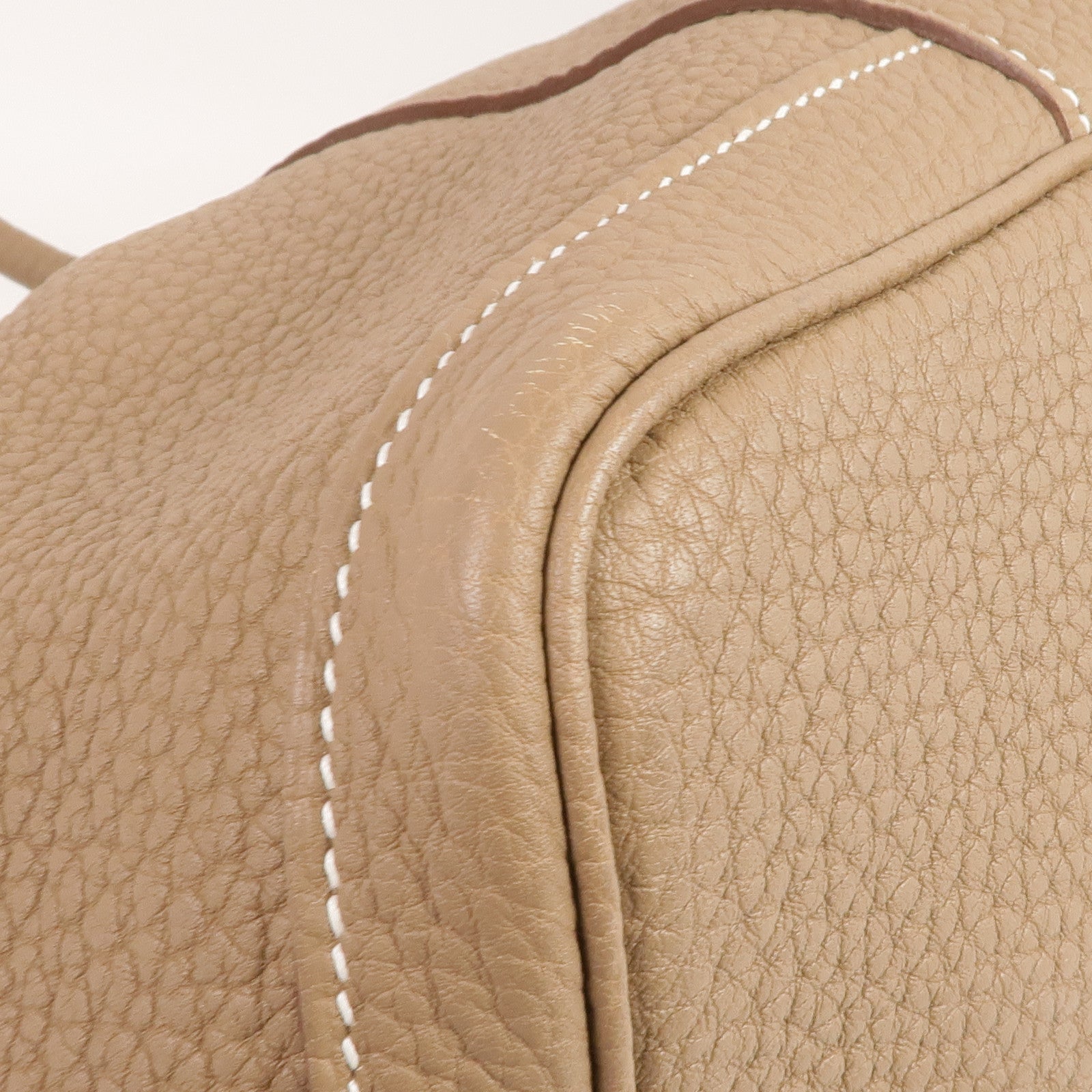 HERMES Negonda皮革Garden Party PM銀扣手挽袋Etoupe