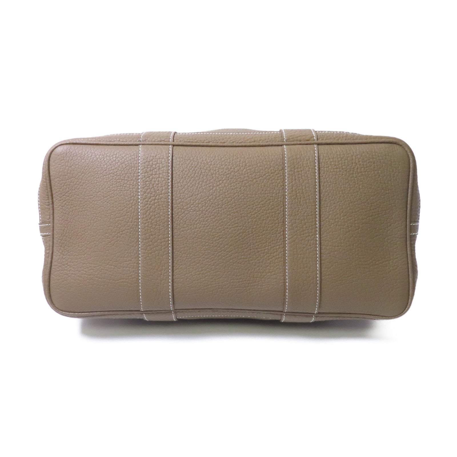 HERMES Negonda皮革GardenParty PM銀扣手挽袋Etoupe/灰色