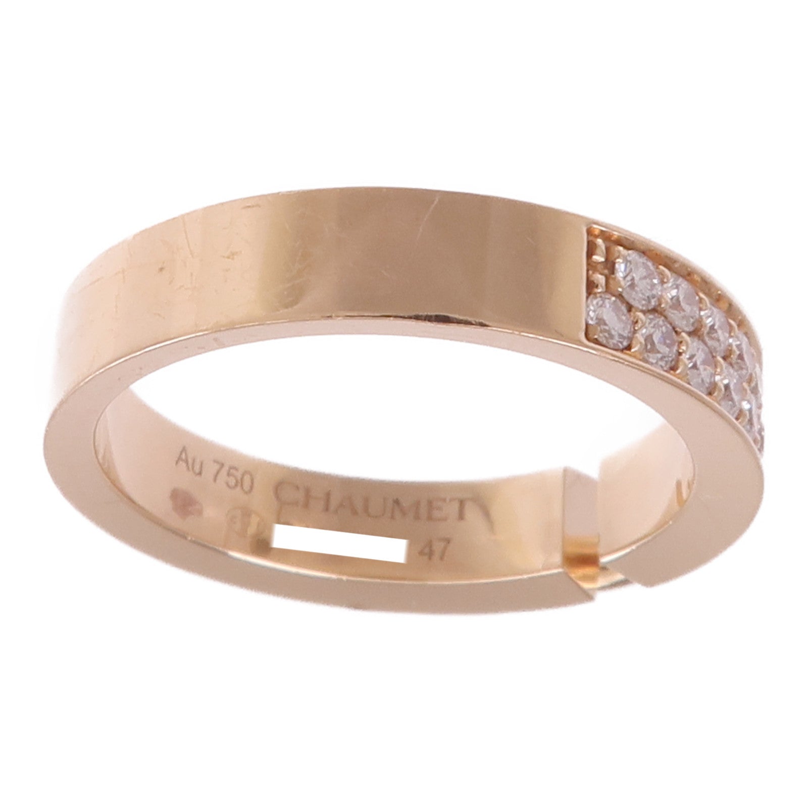 Chaumet 18K玫瑰金Liens Evidence Ring鑽石戒指Chaumet#47/US#4.25