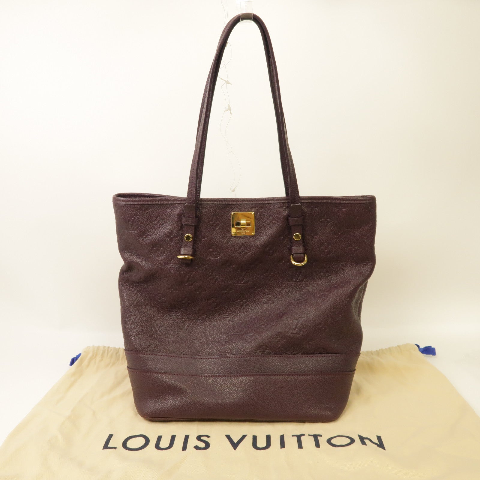 LOUIS VUITTON Monogram Empreinte Citadine PM金扣肩背袋紫色