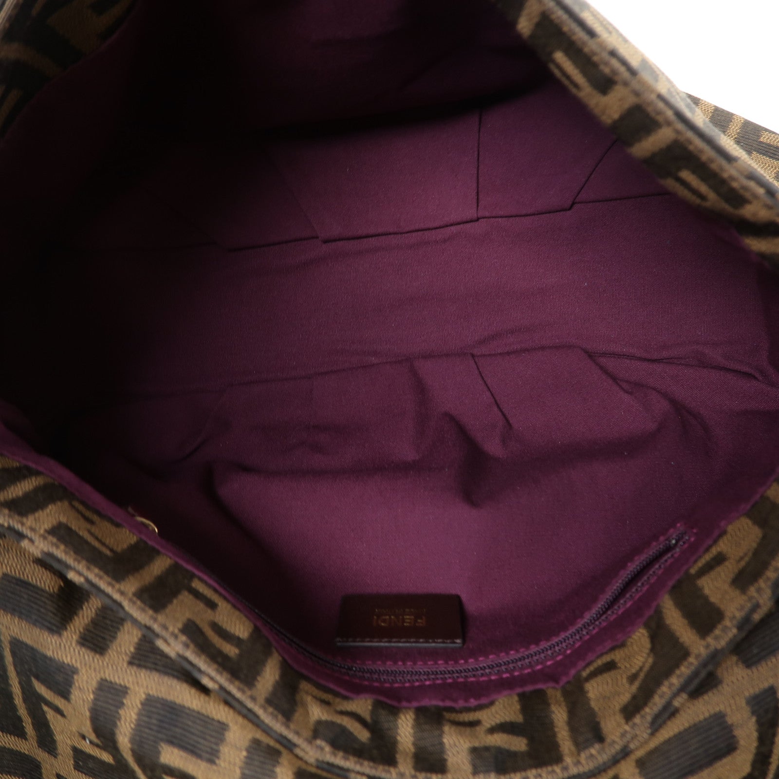 FENDI 帆布Shoulder Bag金扣肩背袋啡色