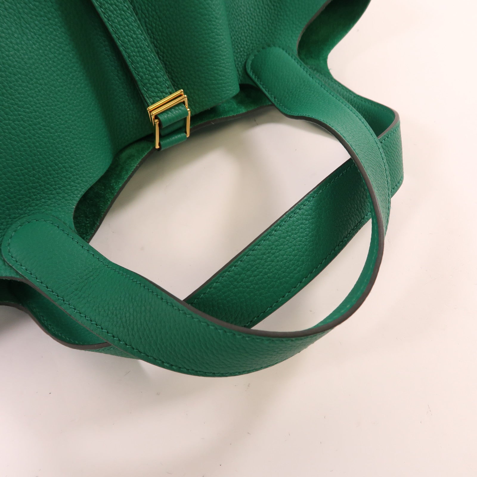 HERMES Clemence皮革Picotin18金扣手挽袋vert vertigo