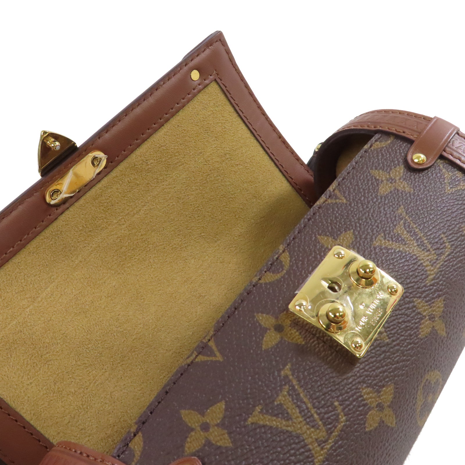 LOUIS VUITTON 【激減優惠】Monogram Papillon Trunk 2Way Shoulder Bag金扣手挽肩背兩用袋啡色